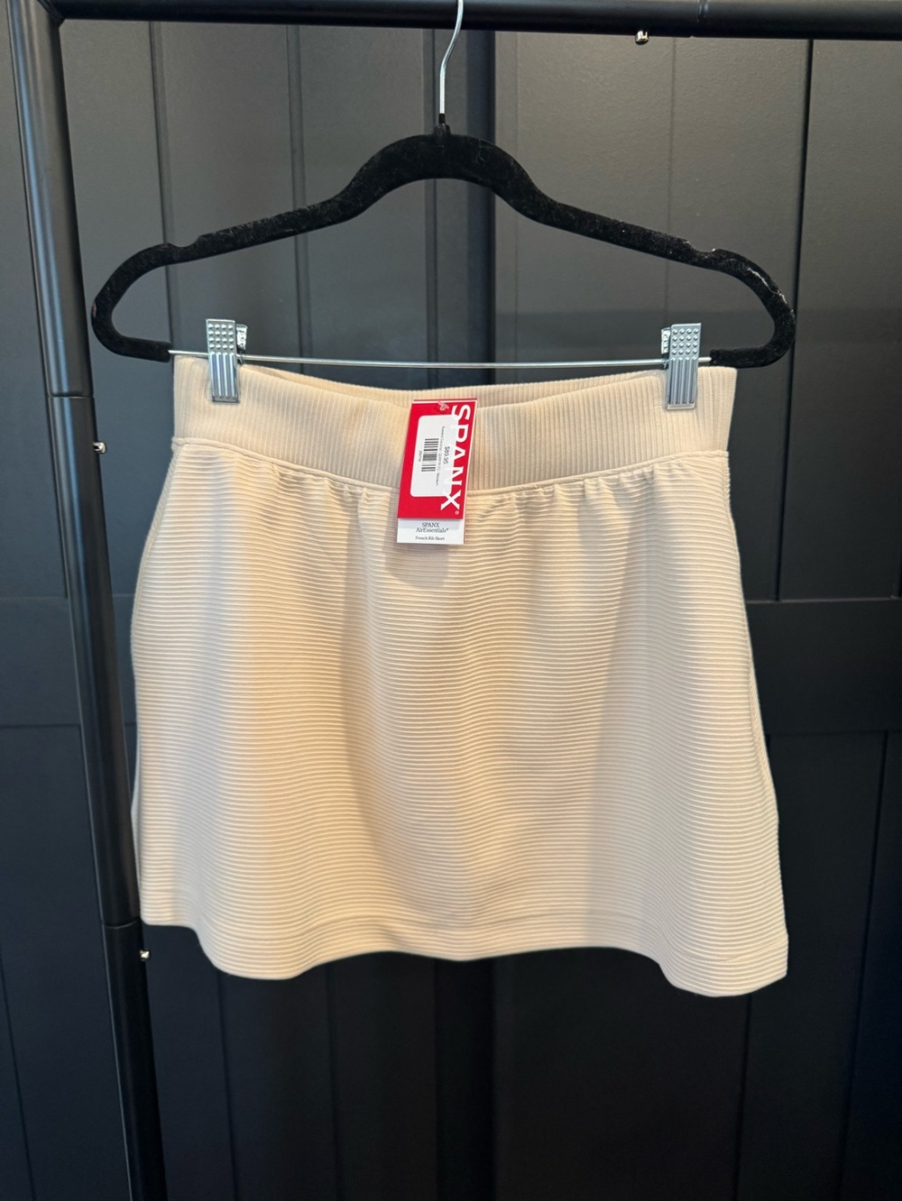SPANX Ivory Ribbed Button-Front Vest & Skirt Set - Picture 5 of 6